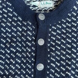 L.L. Bean Cardigan in Navy and White
